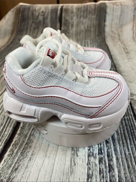 Nike Other - Nike Air Max 95 Recraft Toddler White Red Sneakers Size 5C